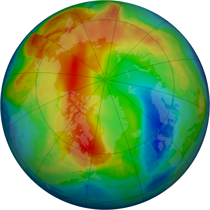 Arctic ozone map for 07 January 2002